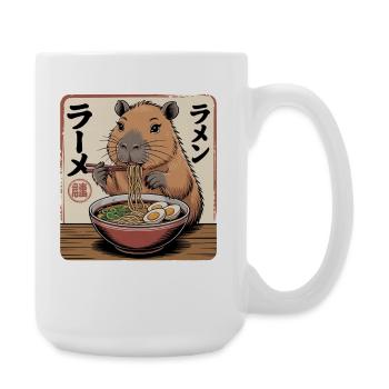 Capybara Ramen Noodle Art - Large Mug 440 ml - white - Right