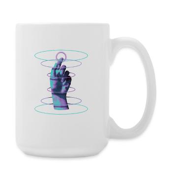 Techno Hand Hypnotic Rave DJ – Techno Musik - Große Tasse 440 ml - Weiß - Rechts