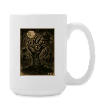 Moonlit Night Zombie Hand on Cemetery - Large Mug 440 ml - white - Right