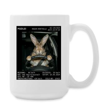 Kaninchen Geblitzt - Große Tasse 440 ml - Weiß - Rechts