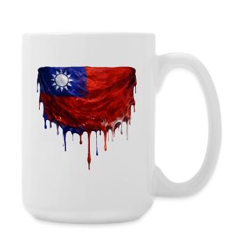 Taiwan Flag Drop Art - Large Mug 440 ml - white - Right