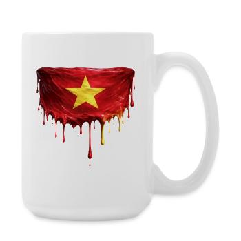 Chute du cœur du drapeau du Vietnam - Grande tasse 440 ml - blanc - Droite