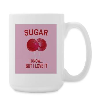 Sweet Sugar Love Pink Candy Humor Shirt - Large Mug 440 ml - white - Right