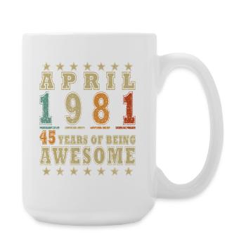 Jubiläumsjahrgang April 1981 - Große Tasse 440 ml - Weiß - Rechts