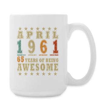 Vintage April 1961 Birthday Gift - Large Mug 440 ml - white - Right