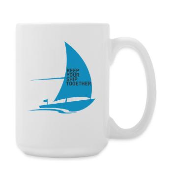 Régate Voile Chemise Voilier Yacht Équipage - Grande tasse 440 ml - blanc - Droite
