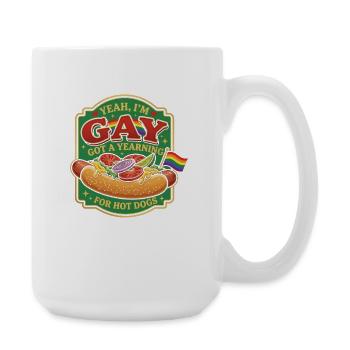 Hot Dog Fast Food Snack LGBTQ  - Große Tasse 440 ml - Weiß - Rechts