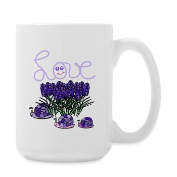Lavender Snails Garden Hobby Gardener - Large Mug 440 ml - white - Right