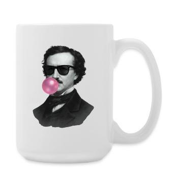 Edgar Allan Poe avec du chewing-gum et des lunettes de soleil - Grande tasse 440 ml - blanc - Droite