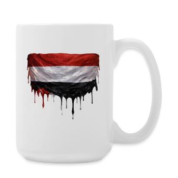 Yemen flag in colorful color - Large Mug 440 ml - white - Right