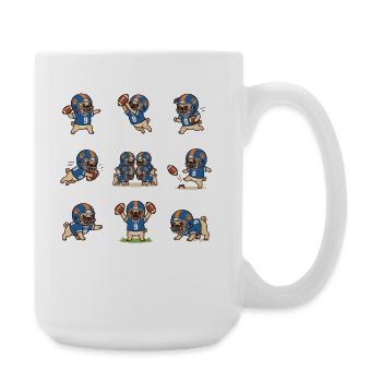 Suesser Mops Football Spieler Touchdown - Große Tasse 440 ml - Weiß - Rechts