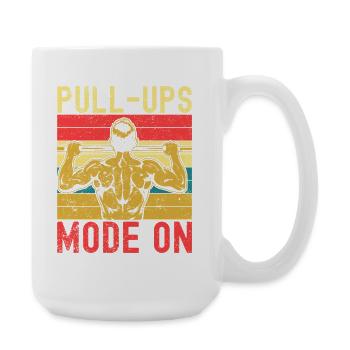 Fitness Fanatics Pull-Ups Mode On Calisthenics Gym - Große Tasse 440 ml - Weiß - Rechts