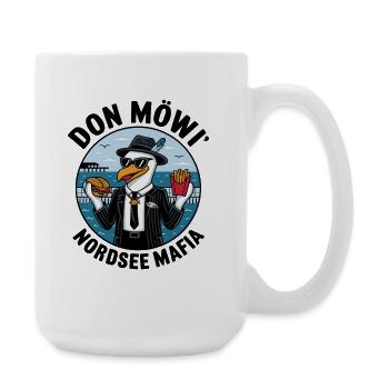  Don Möwi Nordsee Mafia Möwe Gangster Burger - Große Tasse 440 ml - Weiß - Rechts