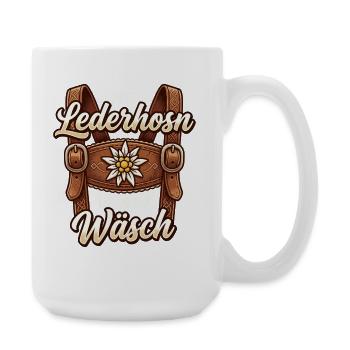 Trachtenshirt Herren Trachten T-Shirt Lederhose - Große Tasse 440 ml - Weiß - Rechts
