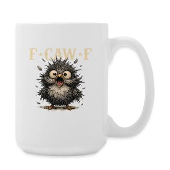 FCawF Sarcasm Bird Pun Dark Humor Crow - Large Mug 440 ml - white - Right