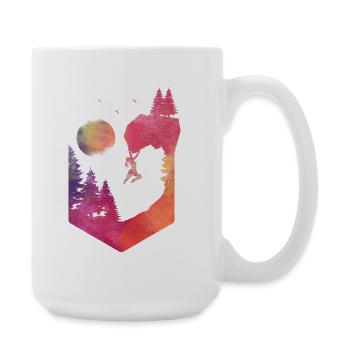 Climber Bouldering Watercolor Sunset - Large Mug 440 ml - white - Right