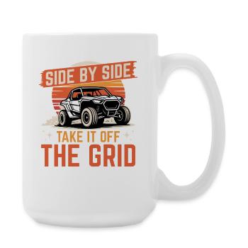 UTV Off Road 4 Wheeler Side by side - Große Tasse 440 ml - Weiß - Rechts