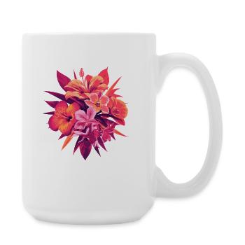Fleurs tropicales - Grande tasse 440 ml - blanc - Droite