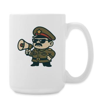 Sergent rétro Mégaphone - Grande tasse 440 ml - blanc - Droite