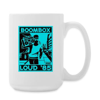 Boombox Loud 85 Neon Retro - Large Mug 440 ml - white - Right