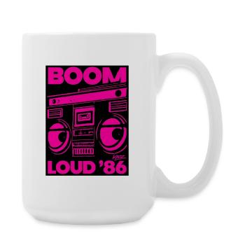Boom Loud '86 Boombox Neon - Large Mug 440 ml - white - Right
