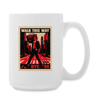NyC 85 Retro Boombox Walk - Große Tasse 440 ml - Weiß - Rechts