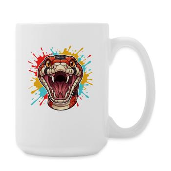 Snake head in color shock - Large Mug 440 ml - white - Right
