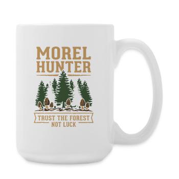 Chasseurs de morilles, champignons morilles sauvages sur - Grande tasse 440 ml - blanc - Droite