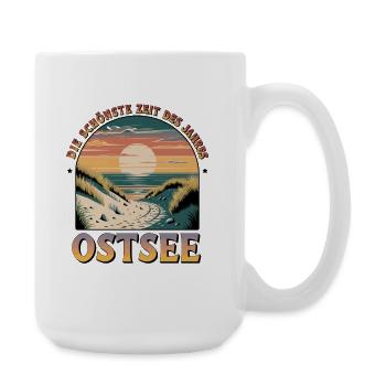  Die Schönste Zeit Des Jahres Ostsee - Große Tasse 440 ml - Weiß - Rechts
