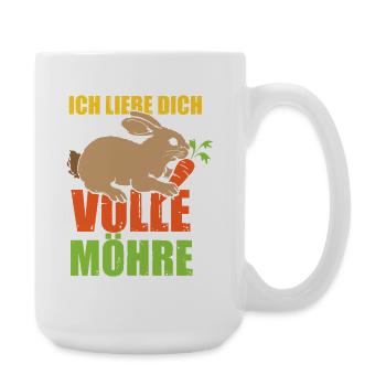 Ich liebe dich volle Möhre Valentinstag - Große Tasse 440 ml - Weiß - Rechts
