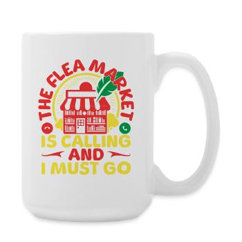 Marché aux puces friperie est incontournable - Grande tasse 440 ml - blanc - Droite