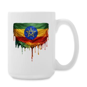 Ethiopia Flag in Drop Art - Large Mug 440 ml - white - Right