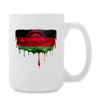 Malawi Flagge in Tropfenkunst - Große Tasse 440 ml - Weiß - Rechts