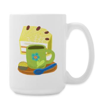 Cake, Cake, Coffee, Coffee Mug, Birthday - Large Mug 440 ml - white - Right