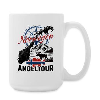 Norwegen Angeltour - Angler Geschenk - Große Tasse 440 ml - Weiß - Rechts