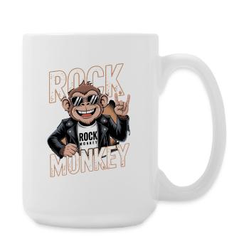  Rock Monkey Affe Rocker Sonnenbrille Lederjacke - Große Tasse 440 ml - Weiß - Rechts