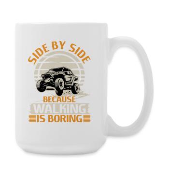 UTV Off Road 4 Wheeler Side by side - Large Mug 440 ml - white - Right