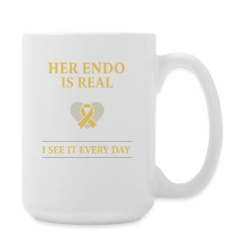 Endometriosis awareness Endo Warrior - Large Mug 440 ml - white - Right