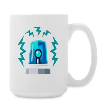 Blue Light Siren Alarm Illustration - Large Mug 440 ml - white - Right