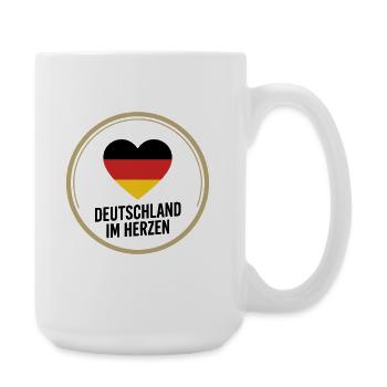 Deutschland Im Herzen Fußball Fan Design - Große Tasse 440 ml - Weiß - Rechts