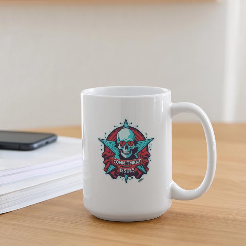 Commitment Issues Skull Badge Large Mug 440 ml