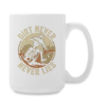 Vintage Motocross Fahrer Grafik - Große Tasse 440 ml - Weiß - Rechts