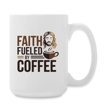 Faith Fueled By Coffee Jesus Kaffee - Large Mug 440 ml - white - Right