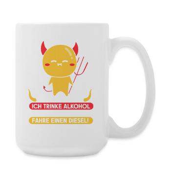 Ja zum Teufel ich trinke Alkohol Esse Fleisch - Große Tasse 440 ml - Weiß - Rechts