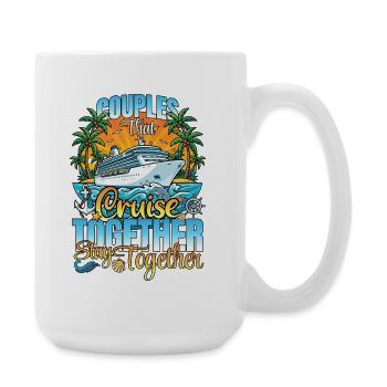 Paare, die auf Familienurlaub kreuzen - Große Tasse 440 ml - Weiß - Rechts