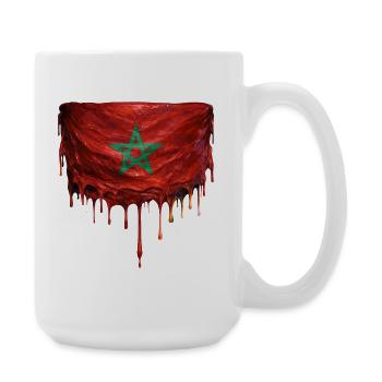 Morocco Flagge Tropfenkunst - Große Tasse 440 ml - Weiß - Rechts