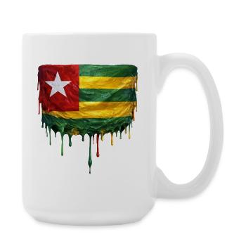 Togo Flag Drop Art - Large Mug 440 ml - white - Right