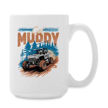 UTV Off Road 4 Wheeler Side by side - Large Mug 440 ml - white - Right