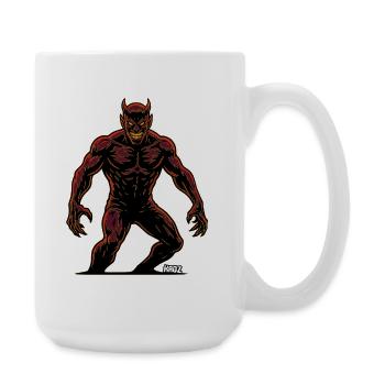 Crimson Demon Silhouette - Large Mug 440 ml - white - Right