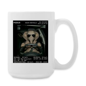 Elefant Geblitzt - Große Tasse 440 ml - Weiß - Rechts
